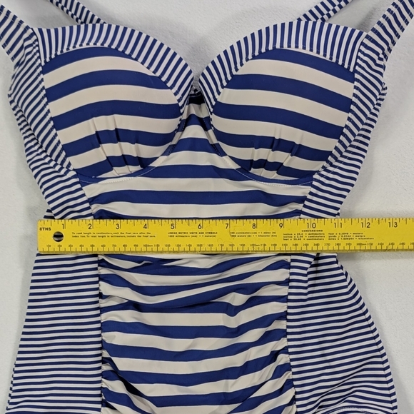 Torrid Nautical Stripe One Piece Swimsuit Blue White Size Estimate 1X - Picture 6 of 8